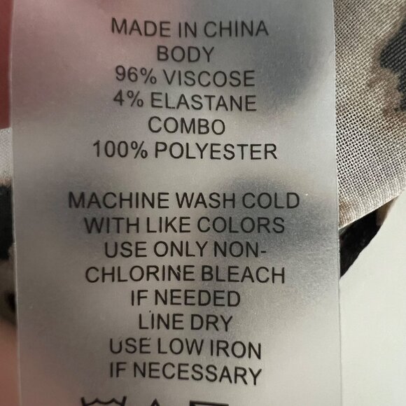 Vince Camuto Womens Leopard Print Maxi Trapeze Dress Black Tan size Small - Picture 12 of 13